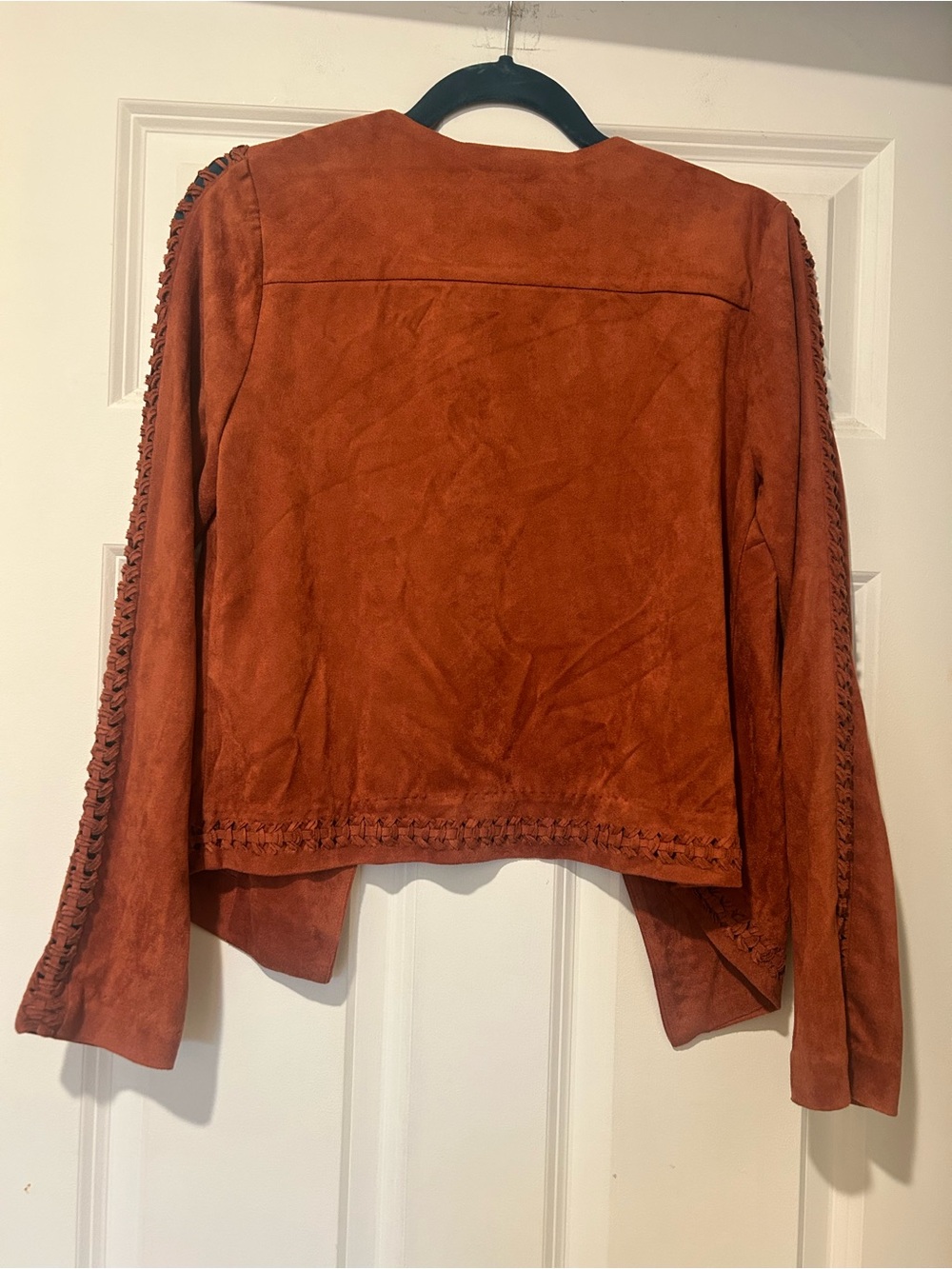NWT Gianni Bini Boho Vegan Suede Blazer with Braided Accents - Picture 3 of 15